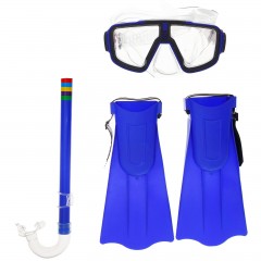 Набор для плавания, 3 предмета: маска, трубка, ласты безразмерные, цвет в ассортименте - Фото 1
