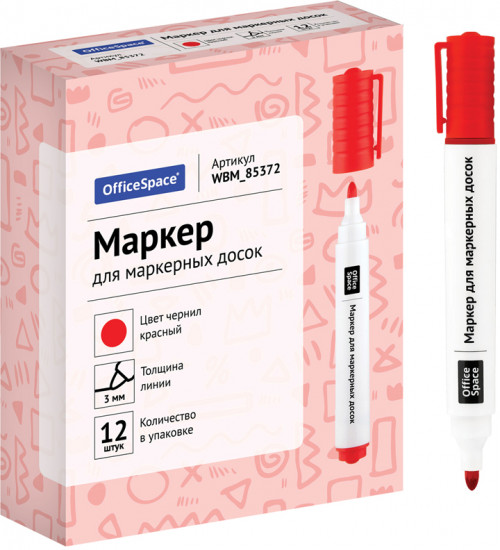 Маркер для белых досок, красный
