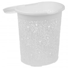 Корзина для белья «Кружево», 50 л, цвет белый - Фото 1