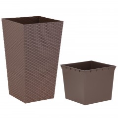 Кашпо двойное «Ротанг», цвет шоколадный - Фото 1