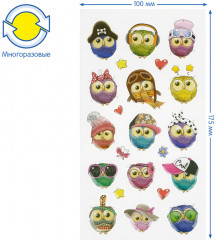 Наклейки гелевые «Совы» - Фото 2