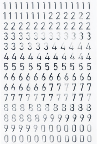 Наклейки «Silver numbers»