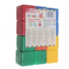 Набор цветных кубиков, 12 штук - Фото 2