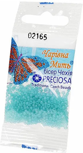 Бисер алебастр, цвет 02165 бирюзовый