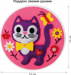 Панно из фетра на пяльцах «Котёнок» - Фото 1