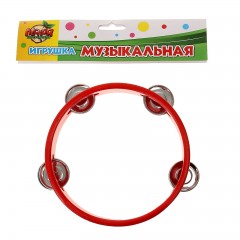 Игрушка музыкальная бубен простой средний, цвет в ассортименте - Фото 1
