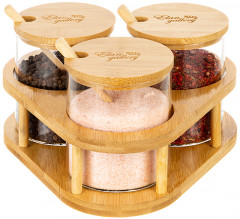 Набор банок для хранения на подставке с крышками и ложками «Crystal glass» - Фото 4