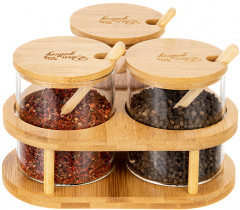 Набор банок для хранения на подставке с крышками и ложками «Crystal glass» - Фото 5