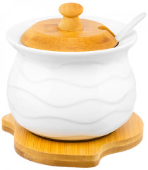 Сахарница с крышкой и ложкой на подставке «Айсберг волны» - Фото 2