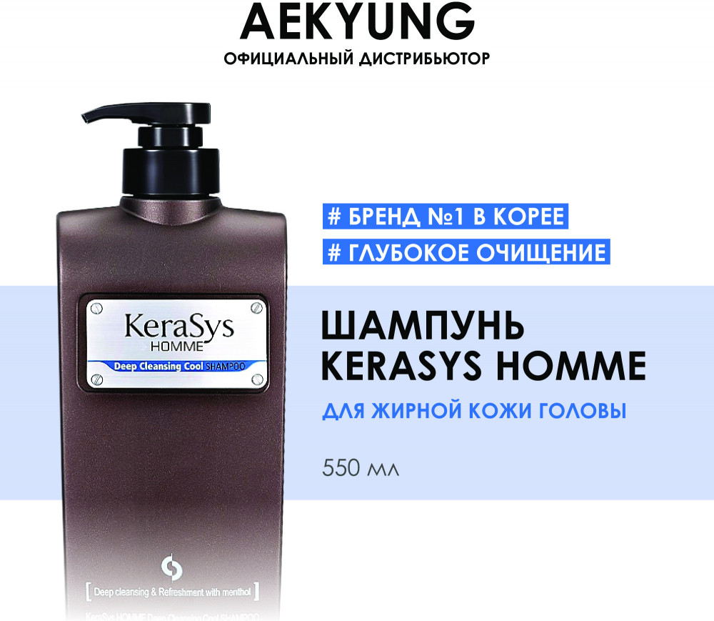 Шампунь для волос мужской освежающий — Homme — Aekyung Corporation