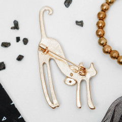 Брошь «Кошка грациозная с бантиком» - Фото 1