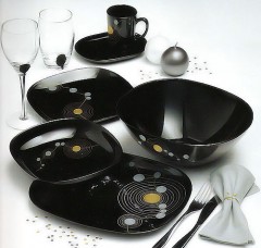 Салатник Sequins Black, диаметр 25 см - Фото 1