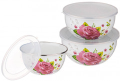 Набор мисок с крышками «Пленительная роза» - Фото 1