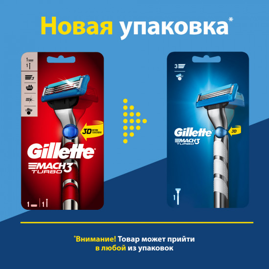 Бритва Gillette Mach3 Turbo c 1 сменной кассетой