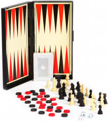 Набор настольных игр 4 в 1 «Шашки, шахматы, нарды, карты» - Фото 2