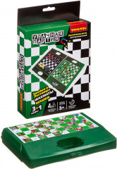 Набор настольных игр 3 в 1 «Шахматы, шашки, змейки и лестницы» - Фото 1