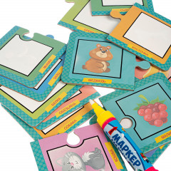 Набор раскрасок-пазлов многоразовых «Кто что ест?» - Фото 6