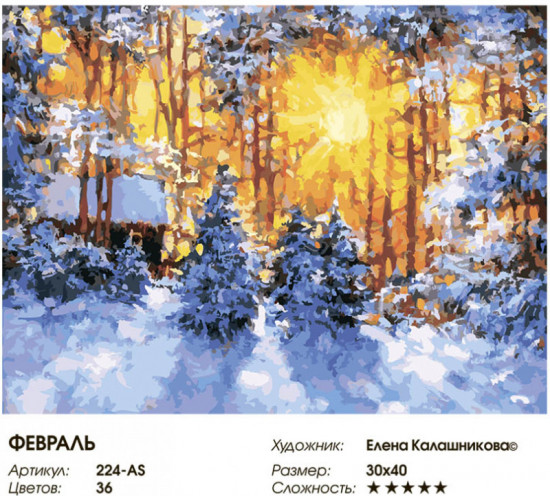 Картина по номерам «Февраль»