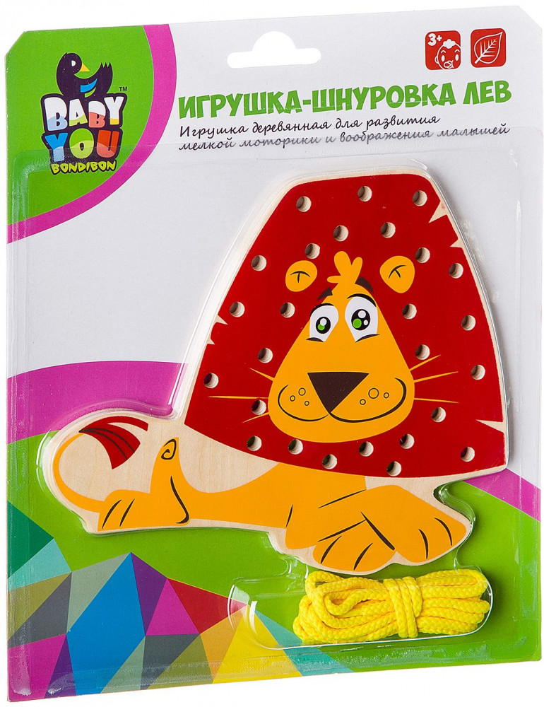 Игрушка-шнуровка «Лев» | Baby You | Bondibon | Фото 5