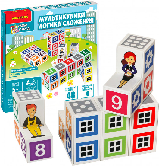 Игра настольная «Мультикубики. Логика сложения»