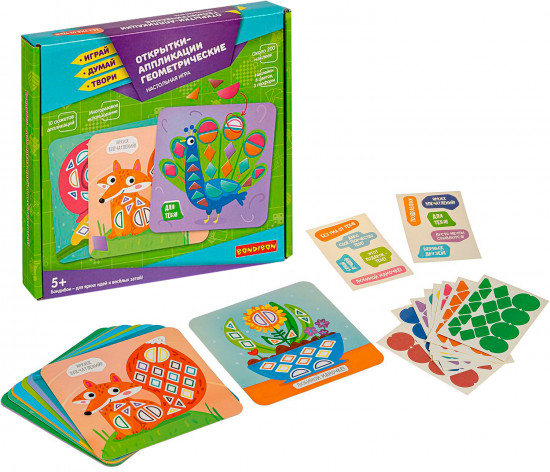 Игра настольная «Открытки-аппликации геометрические»
