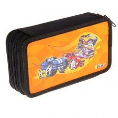 Пенал «Машинка на оранжевом», трехсекционный, 110х190 мм, ламинированный картон, лак - Фото 2