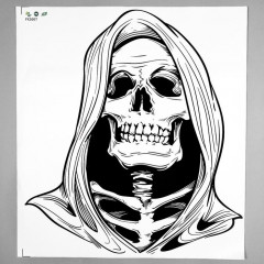 Наклейка интерьерная «Скелет в капюшоне» - Фото 1