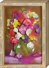 Аппликация объемная «Весенний букет. Фрезии» - Фото 1