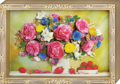 Аппликация объемная «Нежный букет. Пионы» - Фото 1