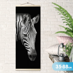 Картина по номерам «Панно. Зебра на черном фоне» - Фото 1