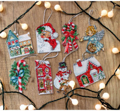 Набор для вышивания на пластиковой канве «Рождественские игрушки» - Фото 8