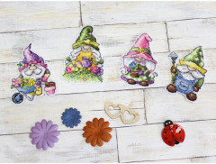 Набор для вышивания на пластиковой канве «Садовые гномики» - Фото 1