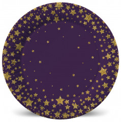 Набор тарелок бумажных «Звезды на черном» - Фото 1
