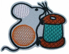 Набор термоаппликаций «Мышка с катушкой» - Фото 1