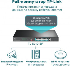 Коммутатор TL-SL1218P - Фото 3
