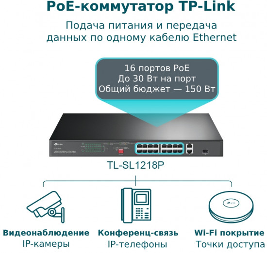Коммутатор TP-Link TL-SL1218P
