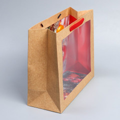 Пакет крафтовый с пластиковым окном «Happiness» - Фото 4