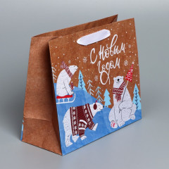 Пакет подарочный «Белые медведи» - Фото 1