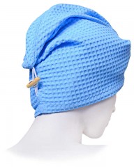 Чалма вафельная для сауны «Vapore» (24,7x76 см), цвет голубой - Фото 3