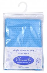 Чалма вафельная для сауны «Vapore» (24,7x76 см), цвет голубой - Фото 1