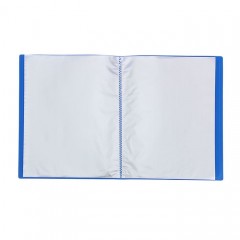 Папка с 40 прозрачными вкладышами А4 «Бюрократ», 400мкм, синий - Фото 1