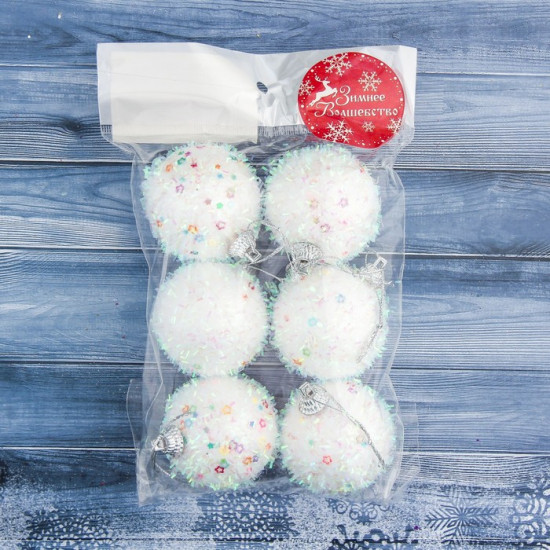 Набор шаров ёлочных «Пушистый блеск»