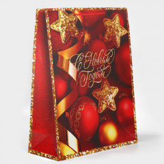 Пакет ламинированный «Новогодние звезды» - Фото 1