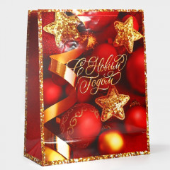 Пакет ламинированный «Новогодние звезды» - Фото 2