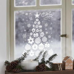 Набор наклеек для окон «Ёлка из игрушек» - Фото 1