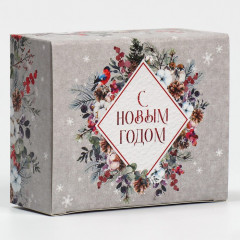 Коробка сборная «Новогодняя акварель» - Фото 1