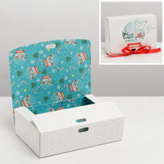 Коробка подарочная двухсторонняя «Шар со снегом» - Фото 1