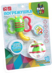 Погремушка с прорезывателем «Жучок с цветком» - Фото 1