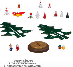 Набор для творчества «Деревянная ёлочка 3D с игрушками» - Фото 3