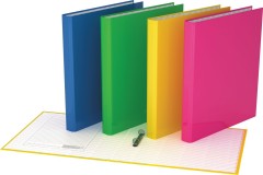 Папка на 2 кольцах ламинированная «Neon», цвет голубой - Фото 1